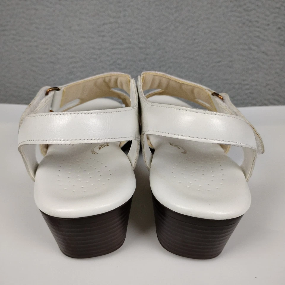 SAS 凉鞋女式 9 宽白色 Suntimer 露跟 Tripad 舒适美国制造 — 第 4/4 张图片