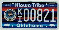 SUPER RARE N.O.S. Kiowa Tribe Indian Tribe Tribal License Plate Oklahoma KI00821