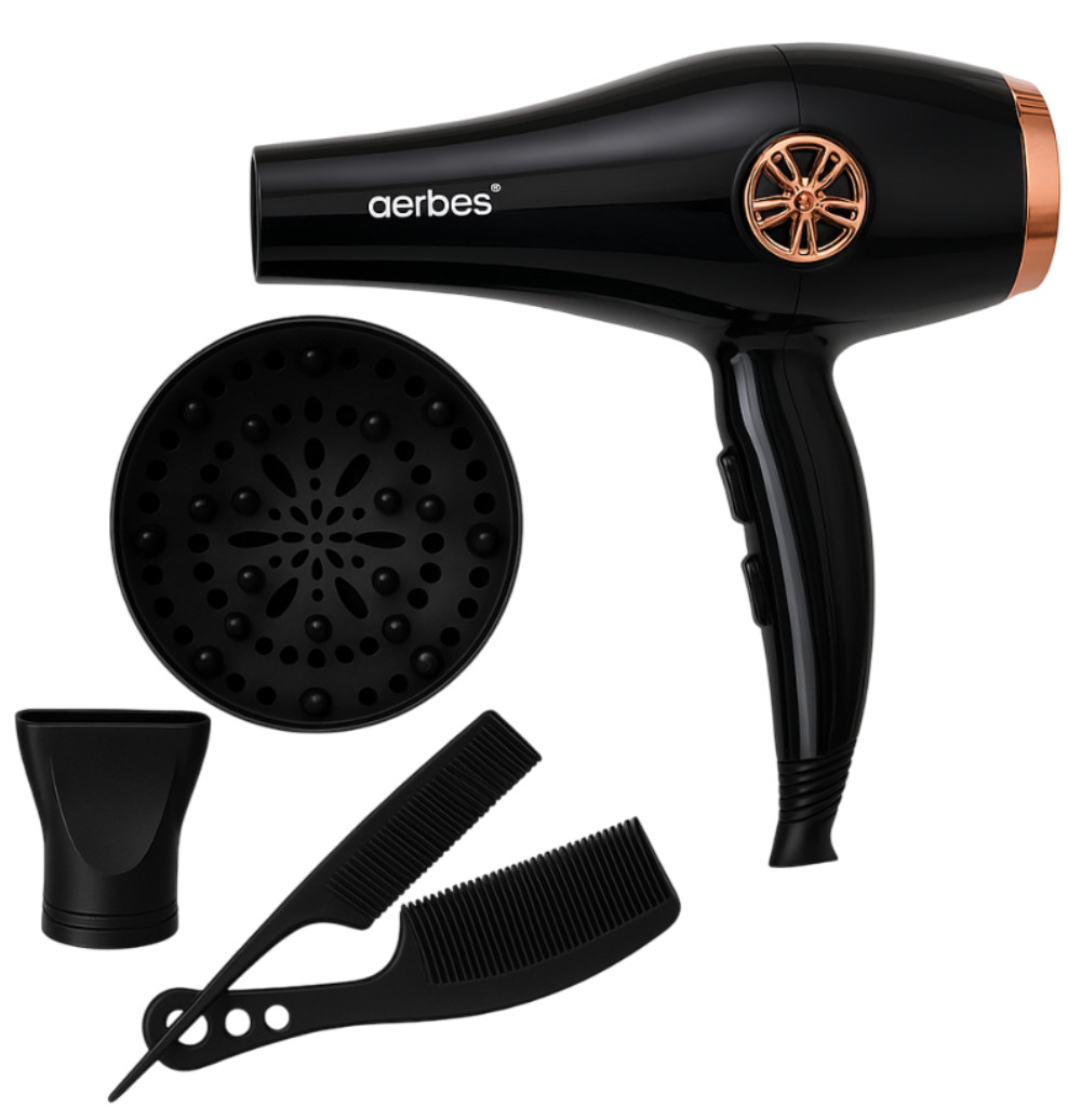 Phon Professionale 4800W per Famiglia | Set 4 in 1 Super Potente