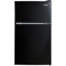 Arctic King 3.2 Cu ft Two Door Mini Fridge with Freezer, Black, E-Star