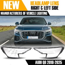 FOR AUDI Q8 LEFT OR RIGHT SIDE FRONT HEADLIGHT LENS COVERS 2018-2024 UK STOCK