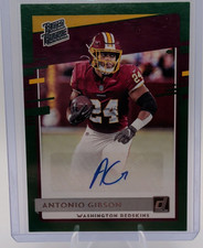 2020 Panini Donruss Rated Rookie Antonio Gibson Rookie Auto #335 Redskins Green