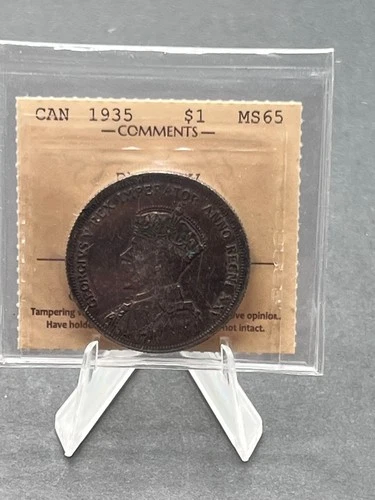 1935 Canadian  Double Voyageur XXV $1 Dollar ICCS Graded MS65