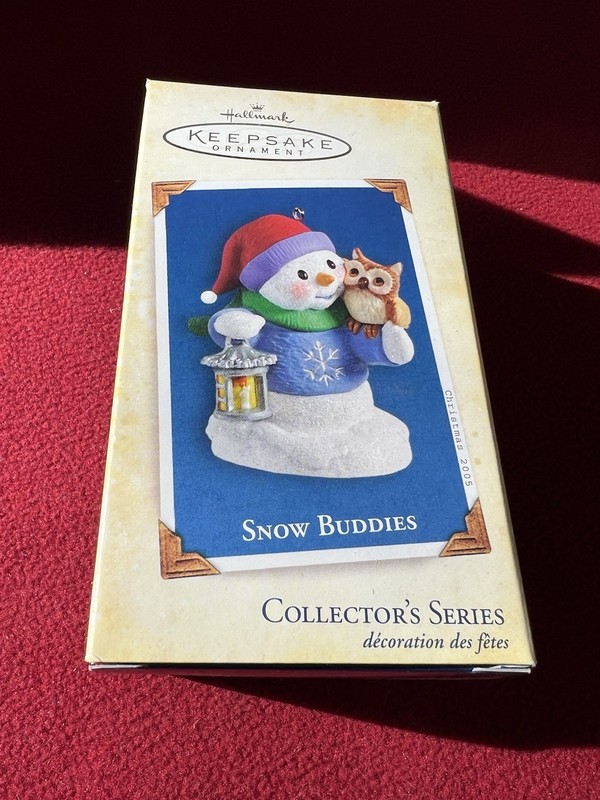 Hallmark Ornament Snow Buddies Snowman Owl Lantern 8th in Series 2005 NIB