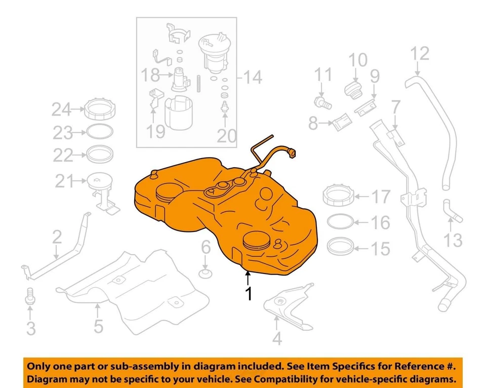 2013-2019 Subaru BRZ Fuel Gas Tank Container Assembly FRS OEM 13-19 - Image 3 of 4