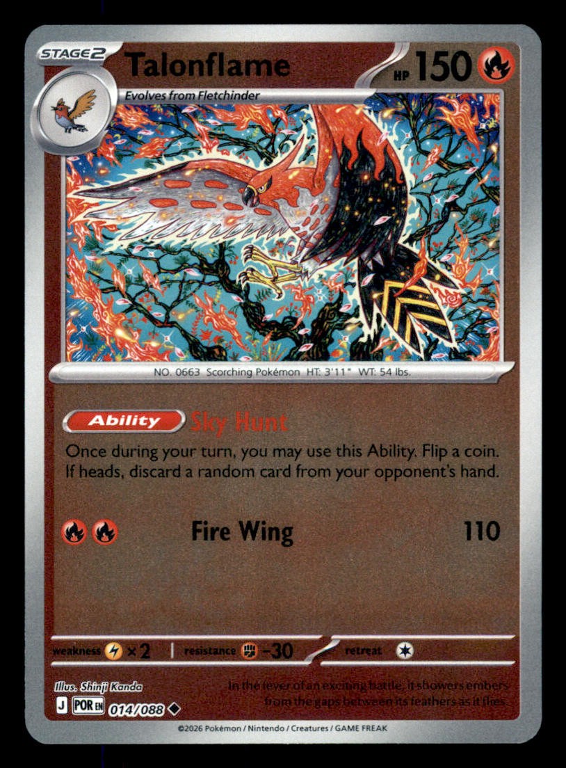 Talonflame Normal Uncommon ME03: Perfect Order 014/088 NM