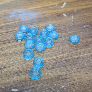 Lego Trans-Light Blue Tile, Round 1 x 1 - Qty 15