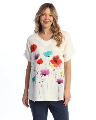 Jess & Jane Mineral Washed Gauze Short Sleeve Top - M104