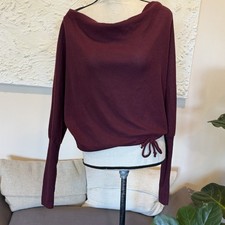 Urban Outfitters Waffle Knit Pullover Drawstring Top Raspberry Sz XS NWT