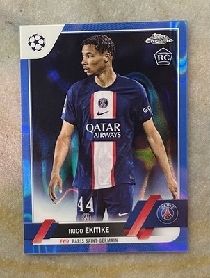 Hugo Ekitike RC 2022-23 Topps Chrome UCC Blue Lava Refractor (1:201 Packs)