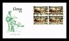 Dr Jim Stamps Currier And Ives Christmas 1974 Block First Day Cover Artmaster