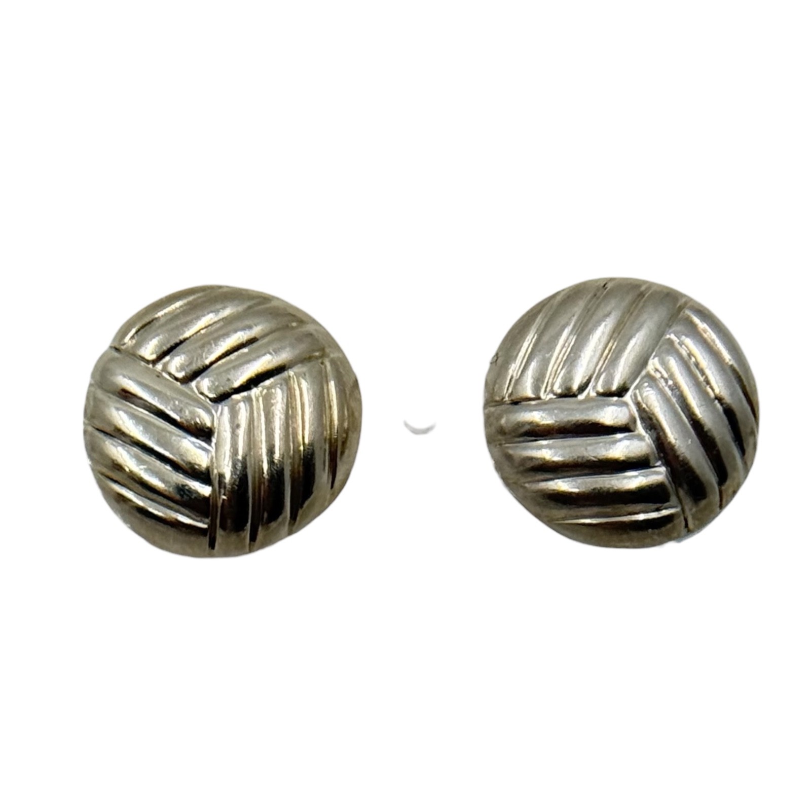 Mexican sterling silver button stud earrings - GM… - image 1