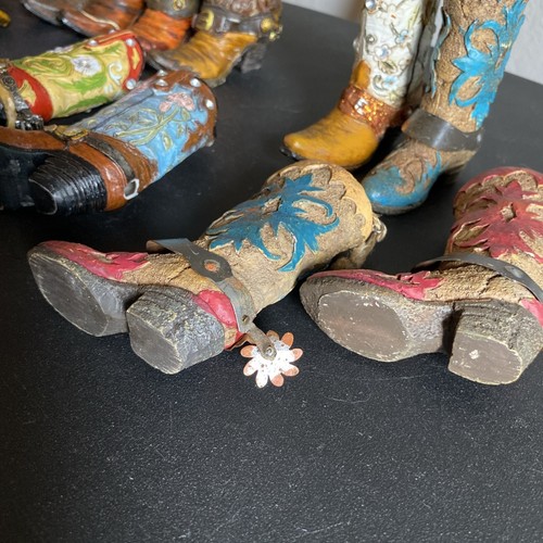 Hobby Lobby Decorative Lot 12 cowboy Western Boots 4"X4" Assorted Details - Imagen 10 de 13