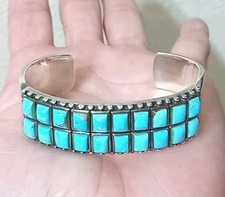 HEAVY 80.5g KENNETH JONES Signed Sterling Turquoise Amazing Cuff Bracelet 