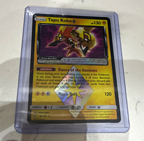 Tapu Koko Prism Star 51/181 Team Up Prism Star Holo Rare Pokemon TCG 2019