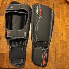 Century Shin Instep Guards Brave AFC Size S/M- Black Red - New