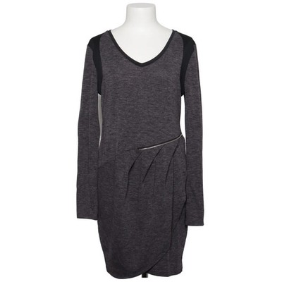 DKNY Jeans, Kleid, Größe: L, Grau/Schwarz, Elasthan/Polyester/Viskose #GmU