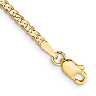 14K 7 Zoll 2,2 mm flach abgeschrägt Panzerarmband Halskette