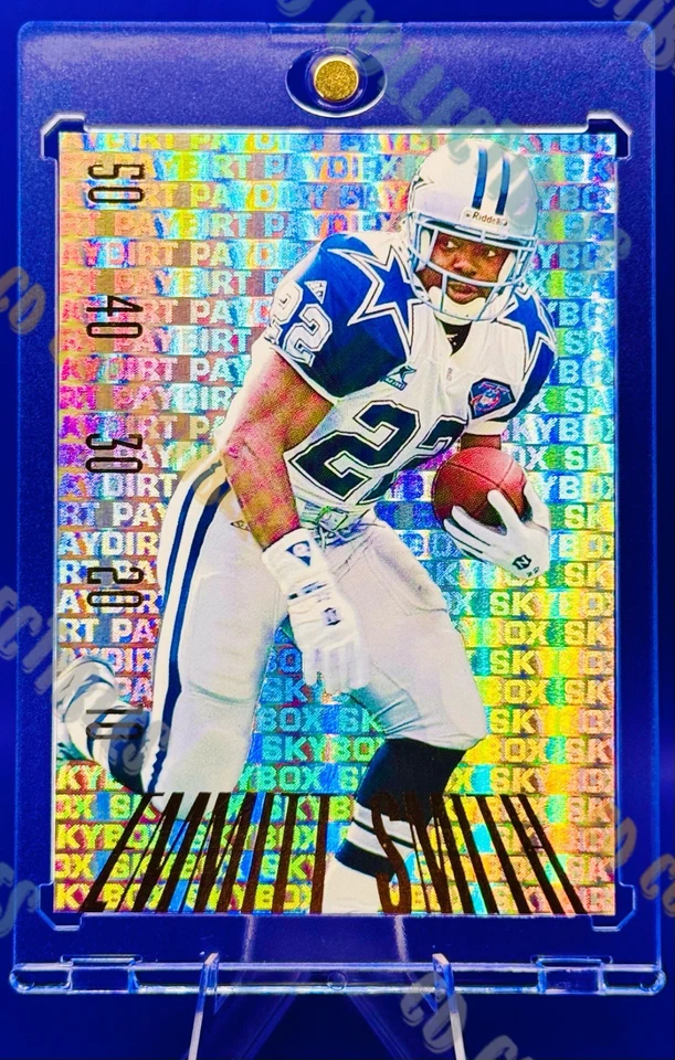 Emmitt Smith HOLO REFRACTOR PAY DIRT SKYBOX CARD SP COWBOYS MINT HOF MVP - Image 3 of 4