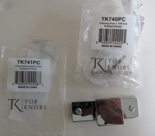 Top Knob Channing Knob & Backplate Chrome Finish - Picture 5 of 5