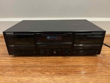 Vintage Kenwood KX-W4050 Stereo Dual Cassette Deck - Powers On - Parts/Repair