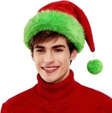Velvet Christmas Santa Hat for Adults Unisex Festive New Year Party Supplies