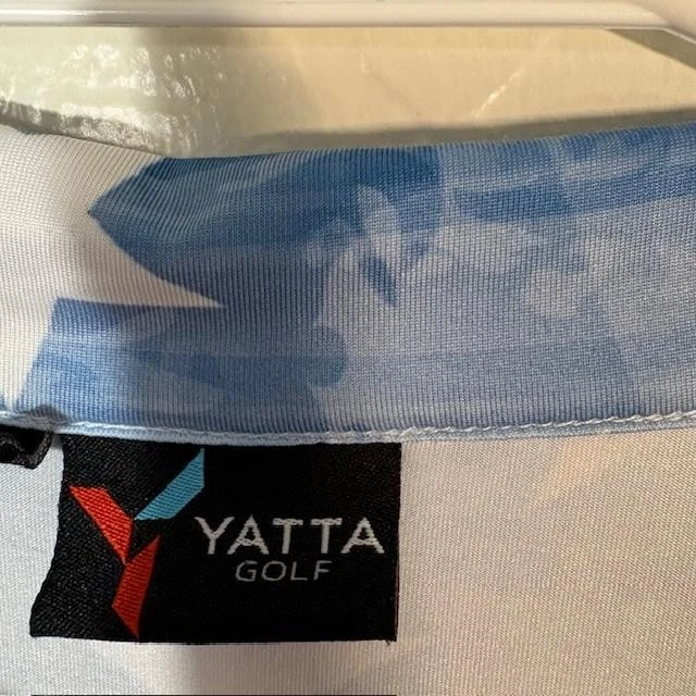 Yatta Golf Polo Shirt Womens Small Red White Blue American Flag Stars Stripes - Image 3 of 4