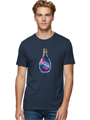 Galaxy-Bottle-5 Mens Graphic Tee, 100% Cotton, Casual Summer Wear