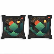 Modern Abstract Geometric Throw Pillow Covers 18x18in Set of 2-for Couch Bed Car