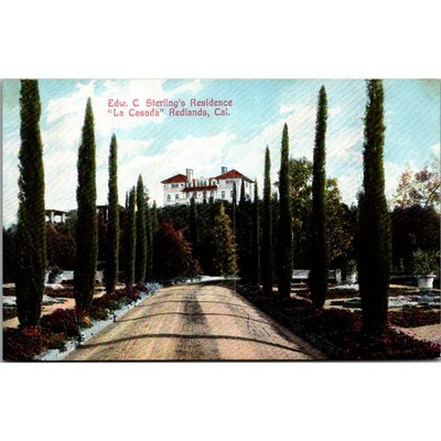 Edw. C. Sterling's Residence La Casada Redlands CA Vintage Postcard SPW21
