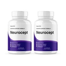 (2 Pack) Neurocept Brain and Memory Support Capsules Nootropic (120 Capsules)