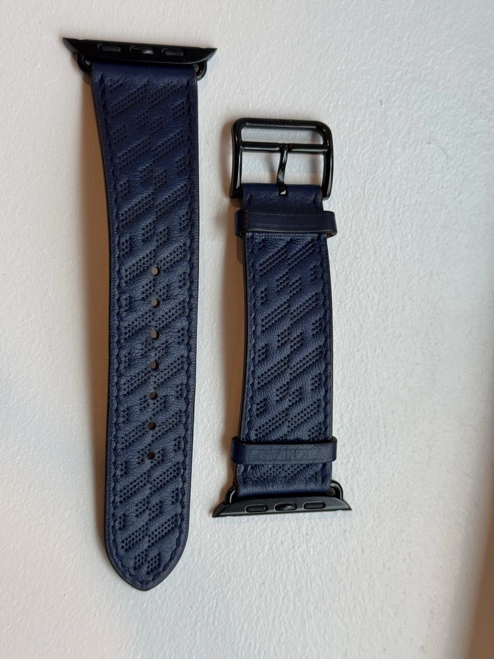 Hermès Apple W banda S8 45m negro espacial - azul de Francia H diagonal gira única Foto 4 de 4
