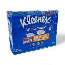 Kleenex Trusted Care 2-Ply Facial Tissues 160 Tissue Flat Boxes - 12 Count