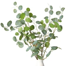 Artificial Plants,6PCS 43.3" Faux Eucalyptus Stems Faux Branches for Vase,Gre...