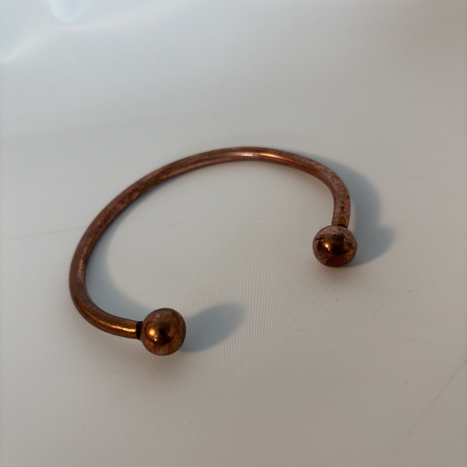 Solid Copper Bracelet With Ball Ends Pre-Owned Vi… - image 2