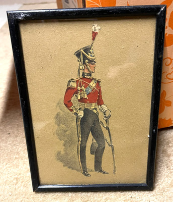 Royal Waggon Train Sergeant 1812 Militär Uniform Druck gerahmt Vintage