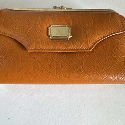 Vintage Ambassador Kisslock Women's Wallet Brown Calculator Credit Card