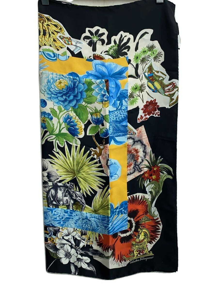 スカーフ FERRAGAMO SCARF (320795770201 NYLUNMAS) Black Silk Scarves from Salvatore Ferragamo's 20SS Capsule