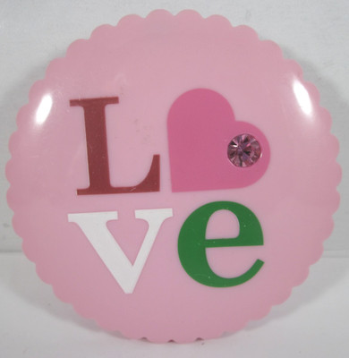 Bath and Body Works Compact Travel Purse Mirror faux gem pink  LOVE