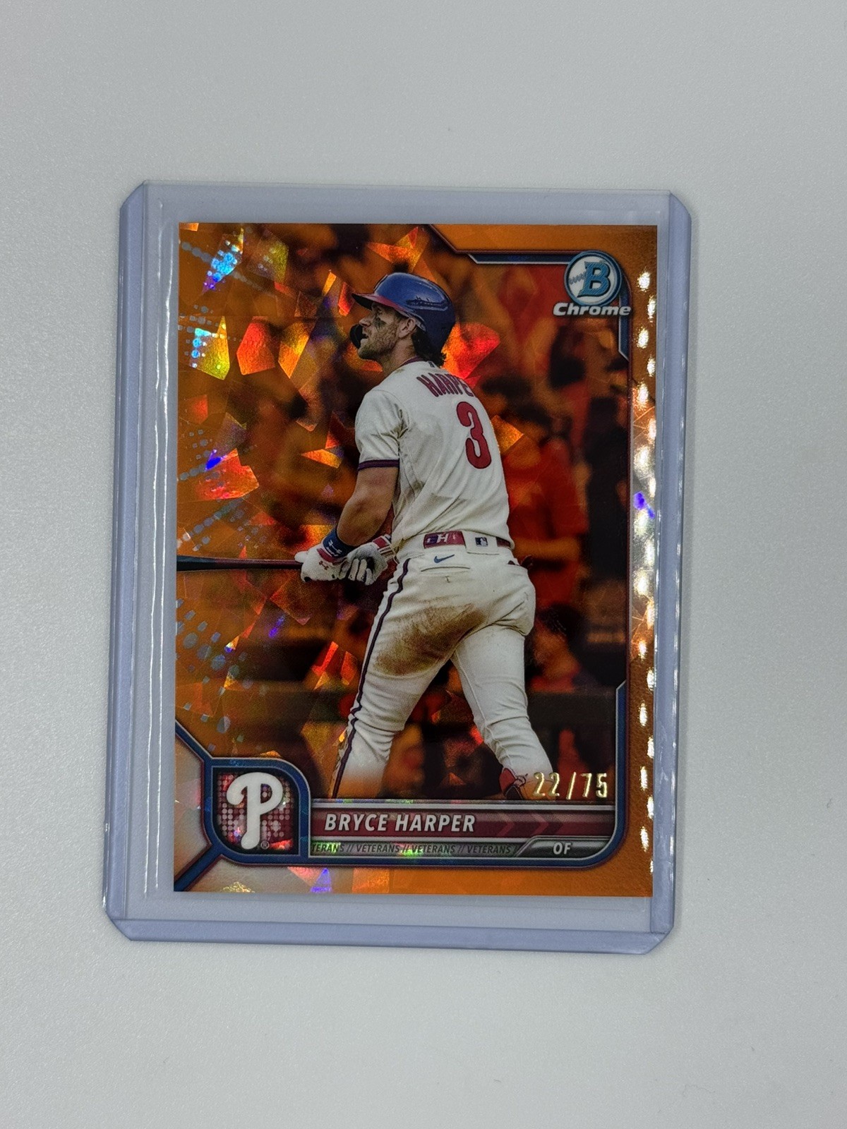 2022 Bowman Chrome Sapphire Edition Bryce Harper #46 Orange /75 