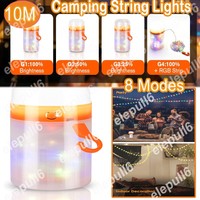 10M Camping Lichterkette Aufrollbar, Wasserdichte Tragbare Usb Led Lichterkette