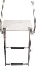 Stainless Steel Boat Platform Telescoping Ladder 2 Step Swim ABS In/Outboard