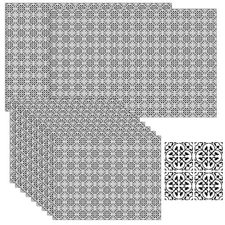 Clabby 12 Pcs 2 Sizes Miniature Dollhouse Wallpaper Flooring Peel and Stick C...