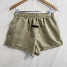 Fear Of God Essentials Shorts Men Small Taupe Tan Nylon Running Drawcord flaw