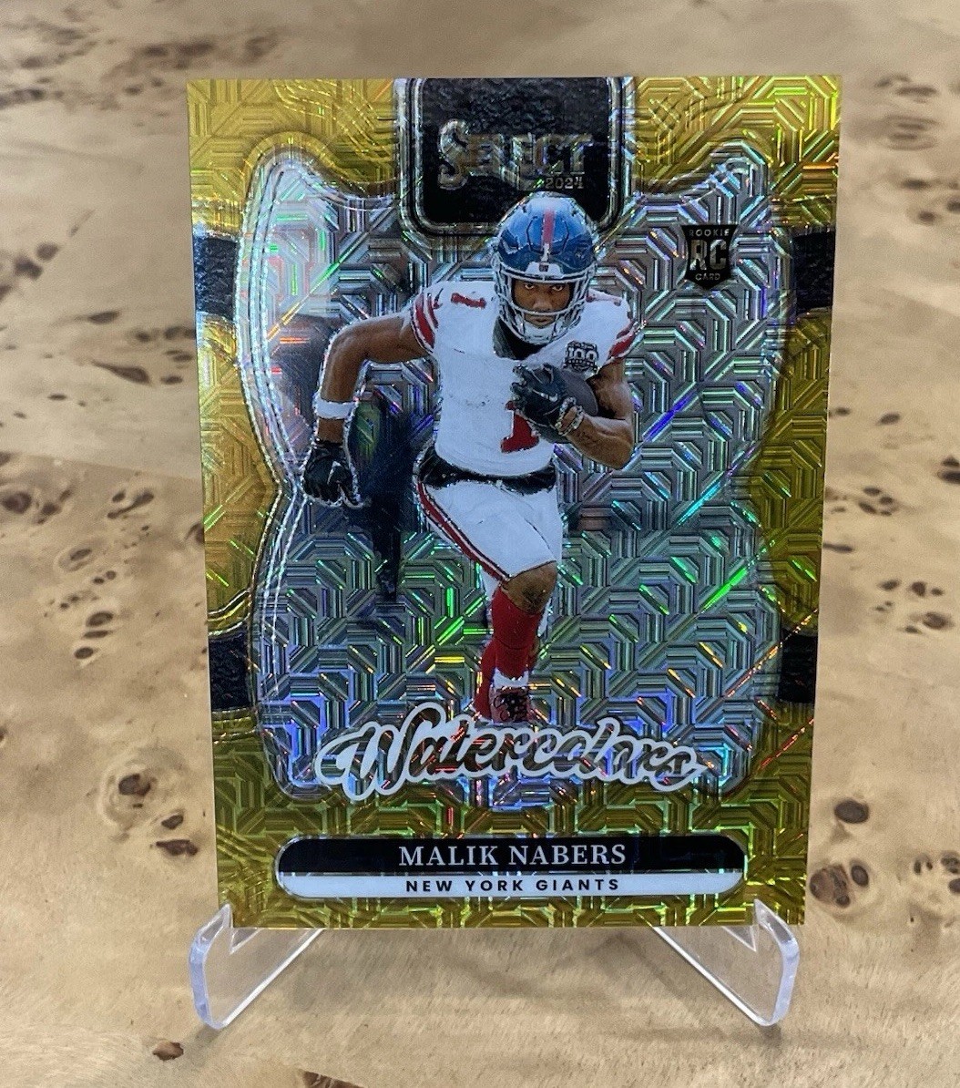 2024 Select Malik Nabers GOLD WATERCOLORS 1/10 SSP NEW YORK GIANTS RC SSP