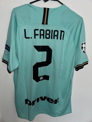 Nike Inter Milan L. Fabian #2 Green Soccer Jersey Pirelli Sponsor