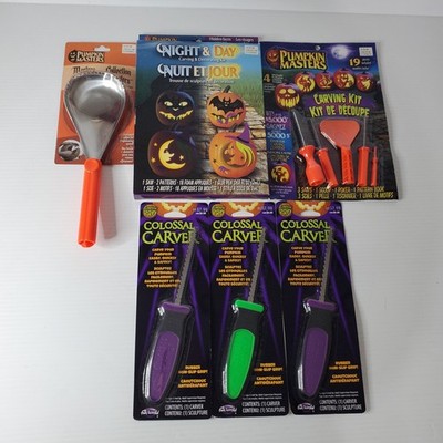 Pumpkin Masters Collection Scoop Cutter Carving Saw Patterns Kit Halloween Tools