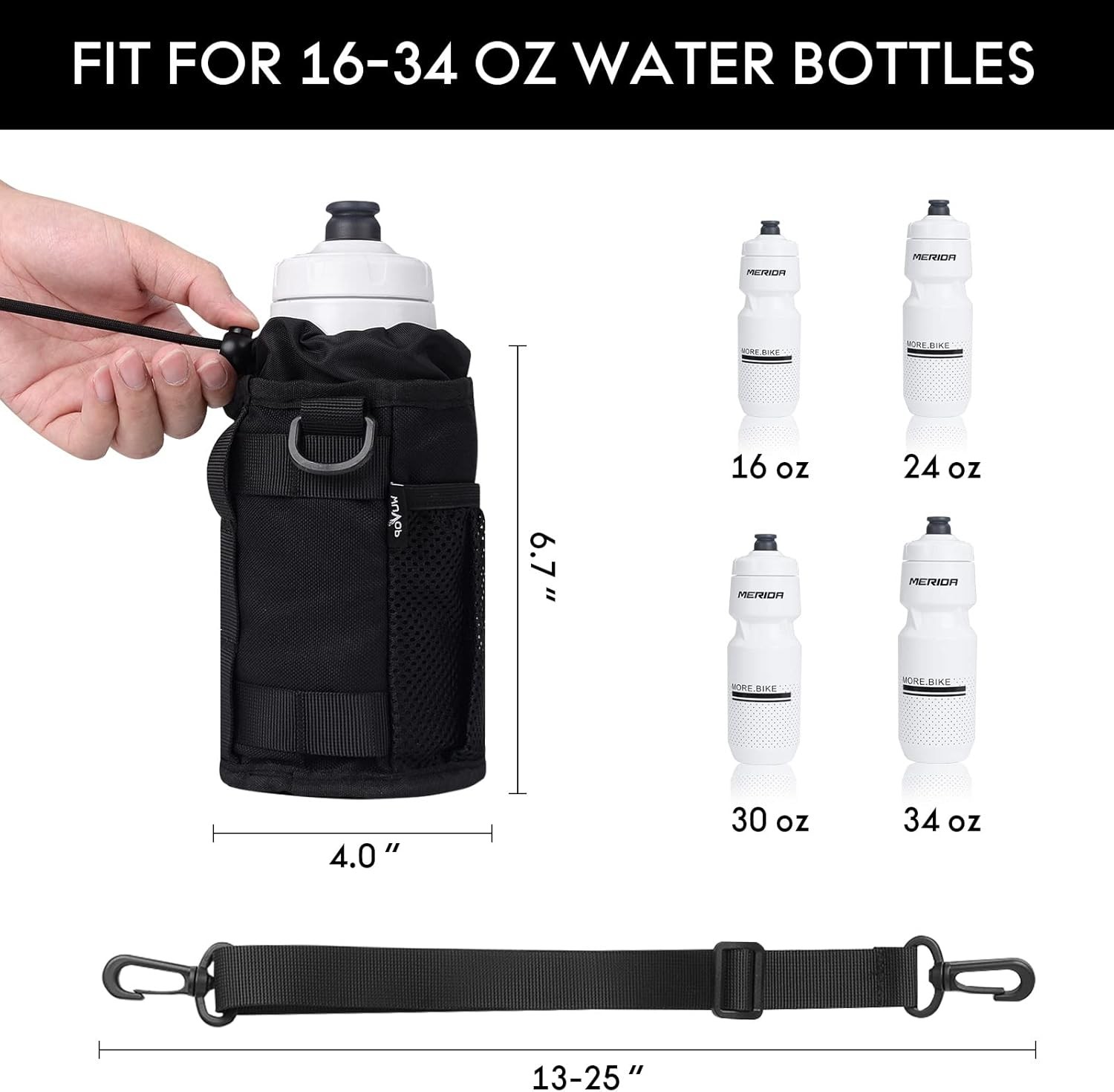 Bike Cup Holder Water Bottle Holder Handlebar with Mesh Pockets Univers