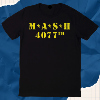 MASH 4077TH LOGO BLACK MEN WOMEN UNISEX ROUND Neck T-Shirt Ani