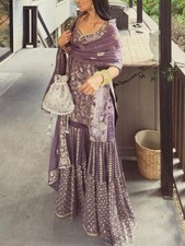 SALWAR KAMEEZ INDIAN PAKISTANI WEDDING PARTY DRESS BOLLYWOOD SHARARA PLAZZO SUIT